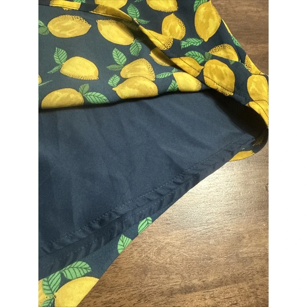 The‎ Limited Skirt Womens Sz 0 Petite Lemon Print Lightweight Pleated A-Line NWT
